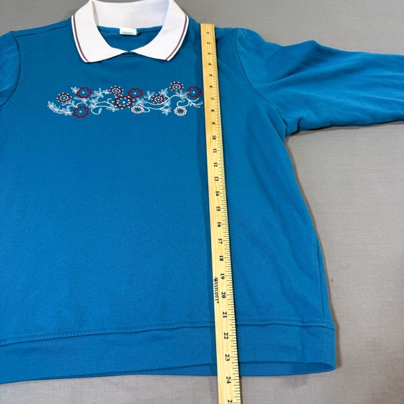 Adrian Delafield Womens Size L Pullover Grandma Sweater Long Sleeve Embroidered - Picture 10 of 12